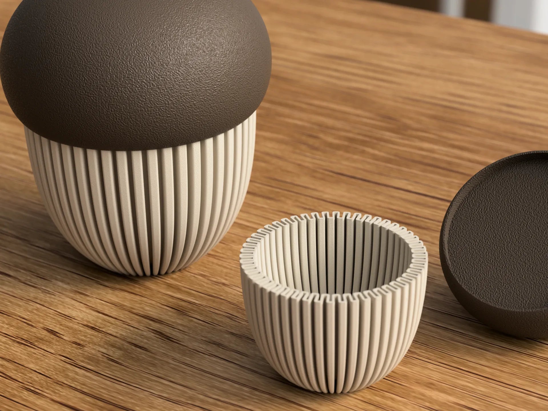 NovaNest Acorn Container Matte Finish 150mm Tall