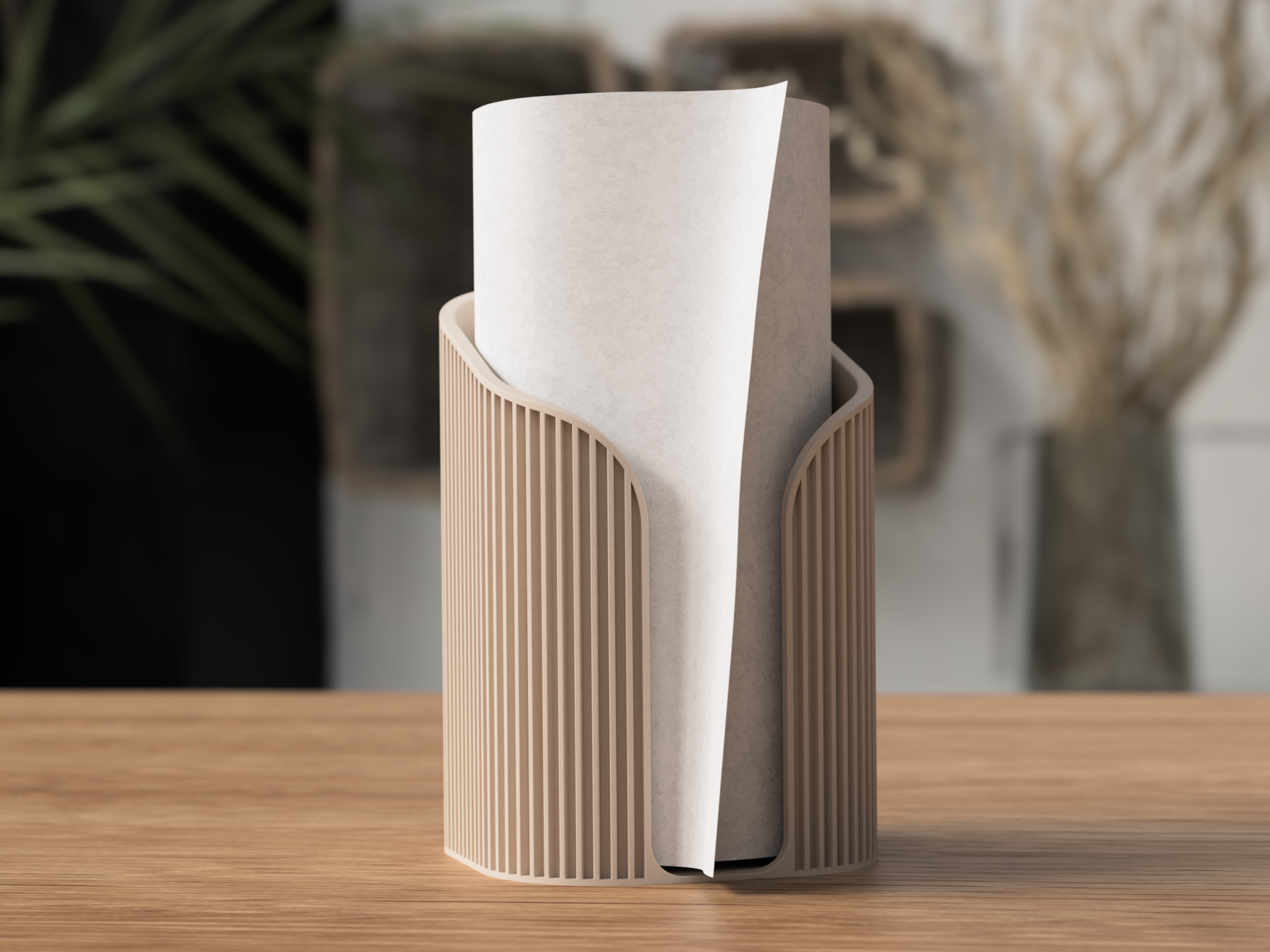 LatteCraft Japandi Paper Towel Holder Matte Latte Brown