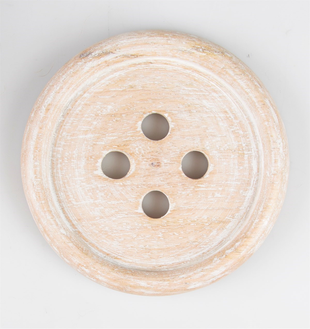 Wooden Brown Button Coaster - Set Of 6