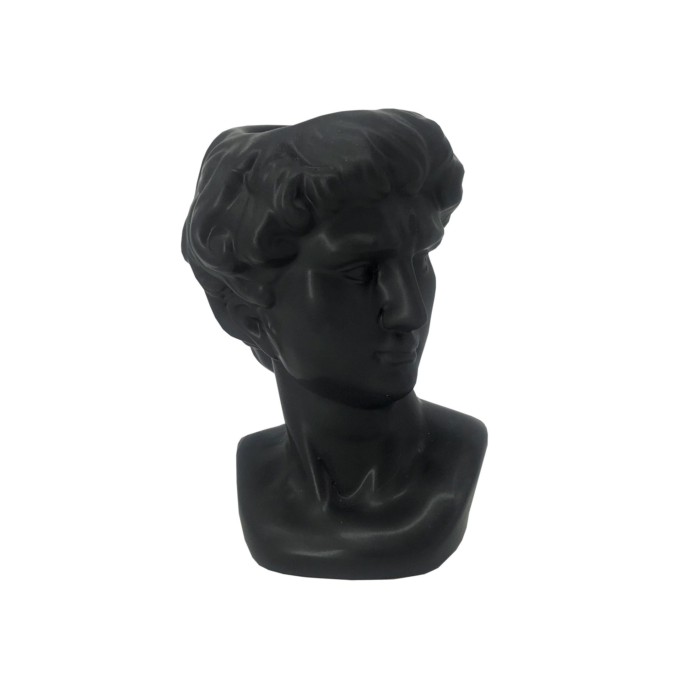 Sass And Belle Small Greek Head Vase Black Ceramic Home Decor Gift