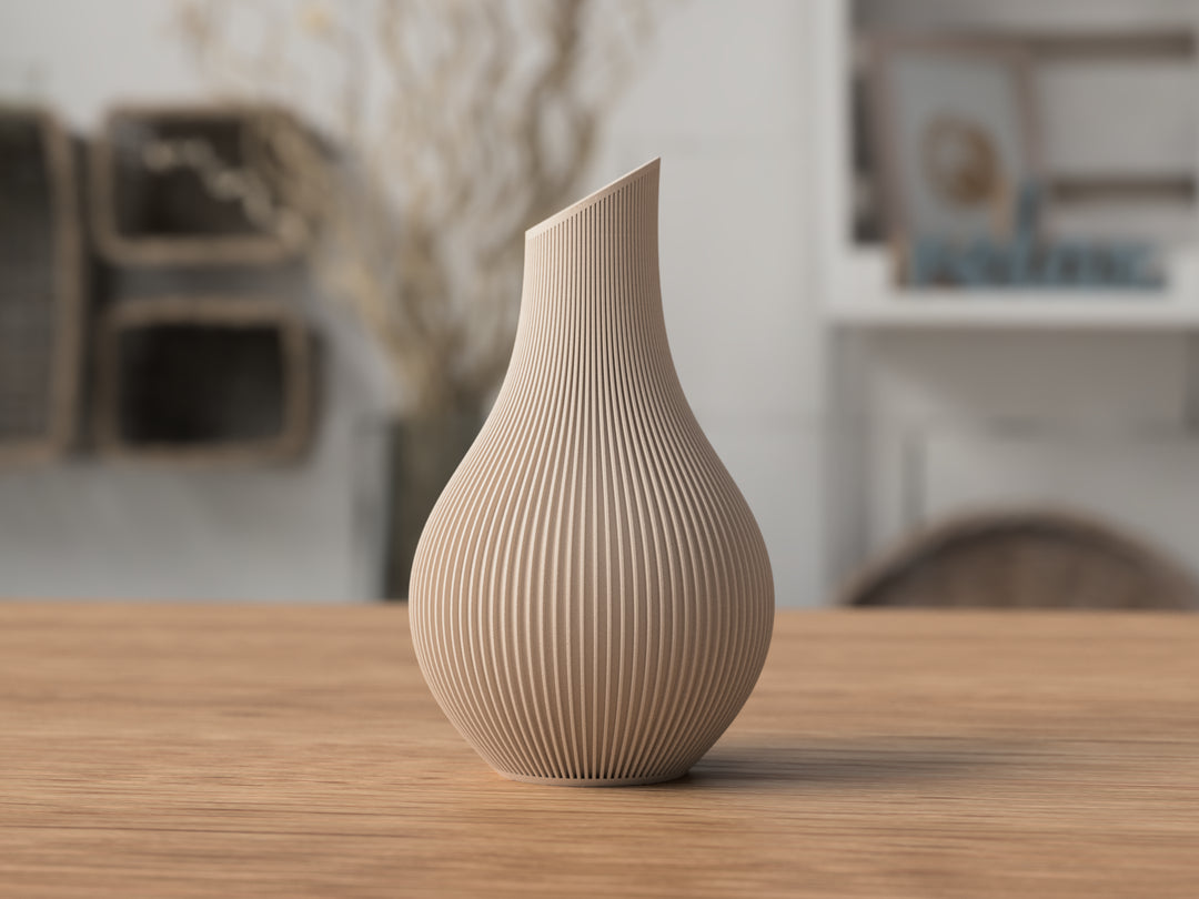 Shizu Japandi Vase Homeware With Subtle Ribbed Detailing