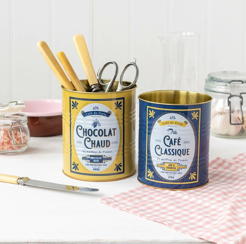 Rex Storage Tins Set of Two Café de Paris Retro Kitchen Organizers