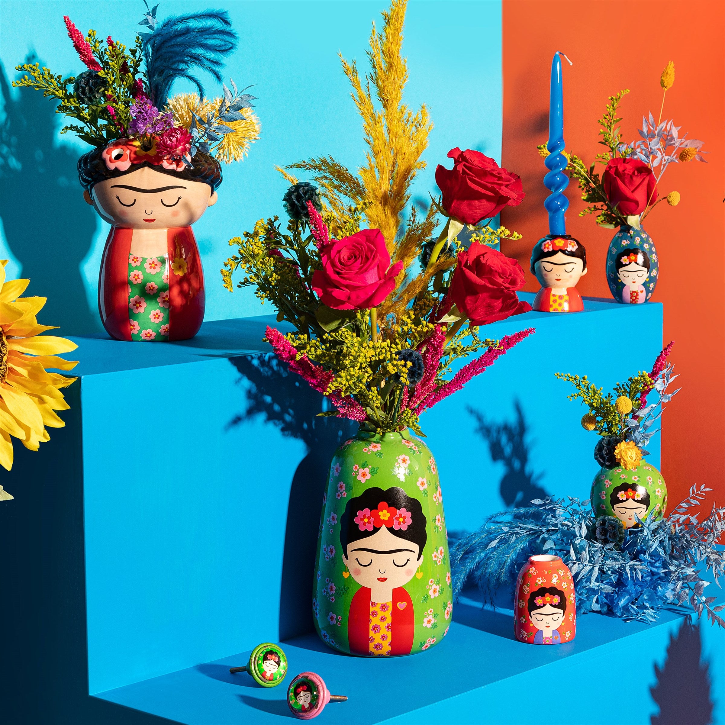 Floral Frida Large Ceramic Vase for Modern Home Decor