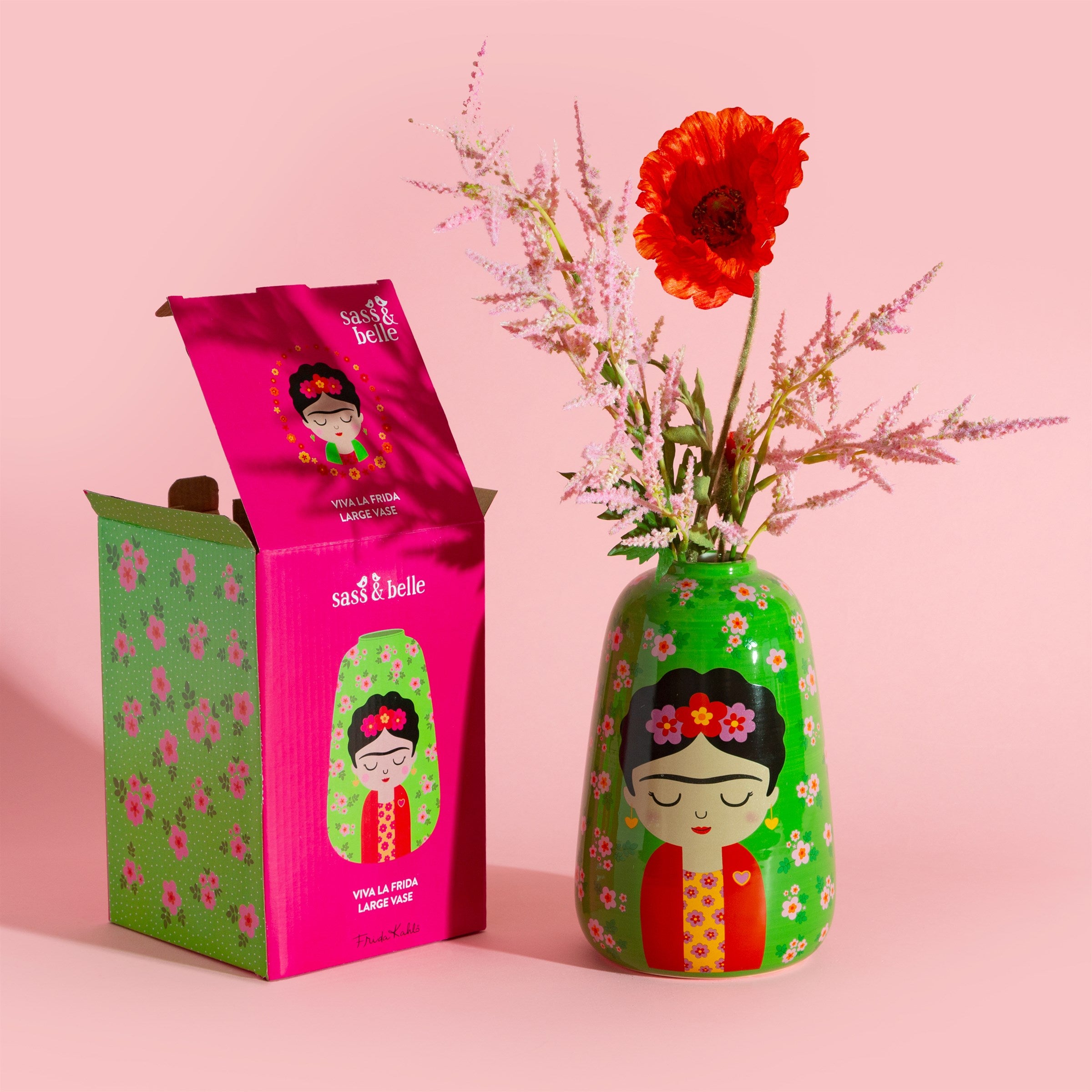 Floral Frida Large Ceramic Vase for Modern Home Decor