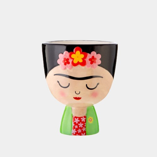 Frida Kahlo Planter Red Mexican Inspired Cactus And Succulent Holder