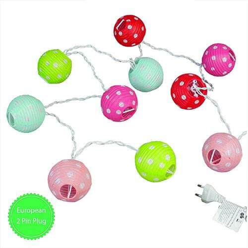 Rex - 10 Petite Candy Spot Party Lights - With 2 pin EU Plug - homeware - mzube - 25615