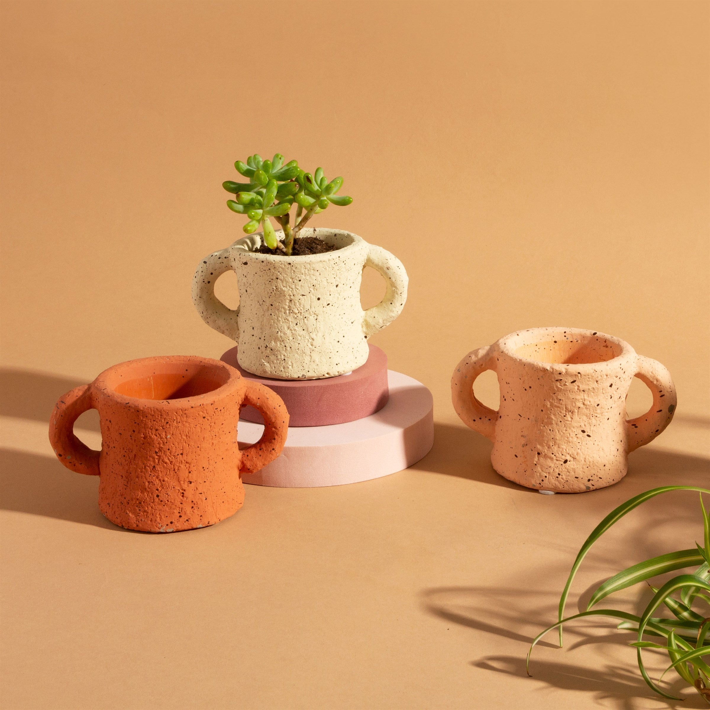 Sass And Belle Mini Handle Planter Terracotta With Rustic Charm