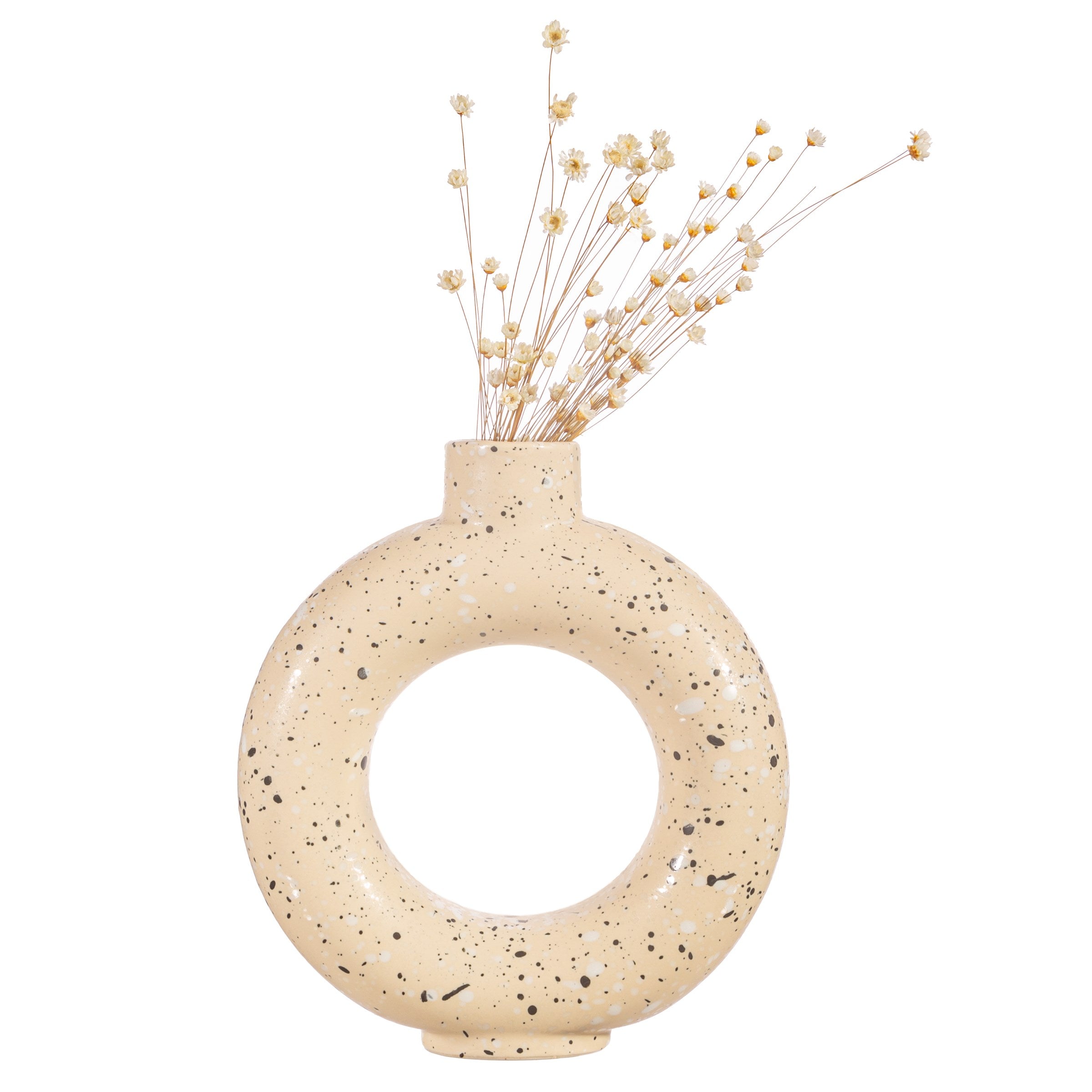 Sass and Belle Sand Terrazzo Speckled Circle Vase Large