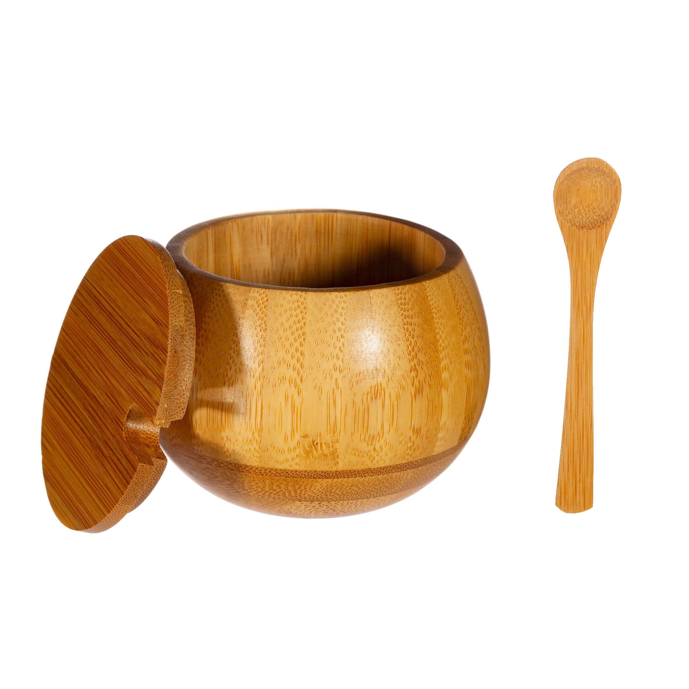 Sass And Belle Bamboo Spice Jar With Spoon Airtight Lid