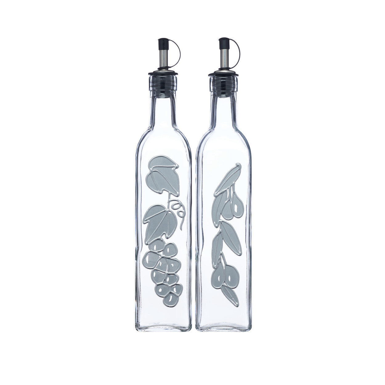 KitchenCraft World of Flavours Italian Set of 2 Glass Oil and Vinegar Bottles