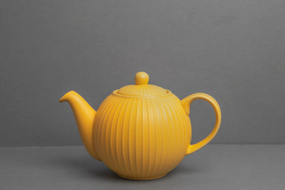 London Pottery Globe Textured Teapot with Strainer, 4-Cup, Yellow