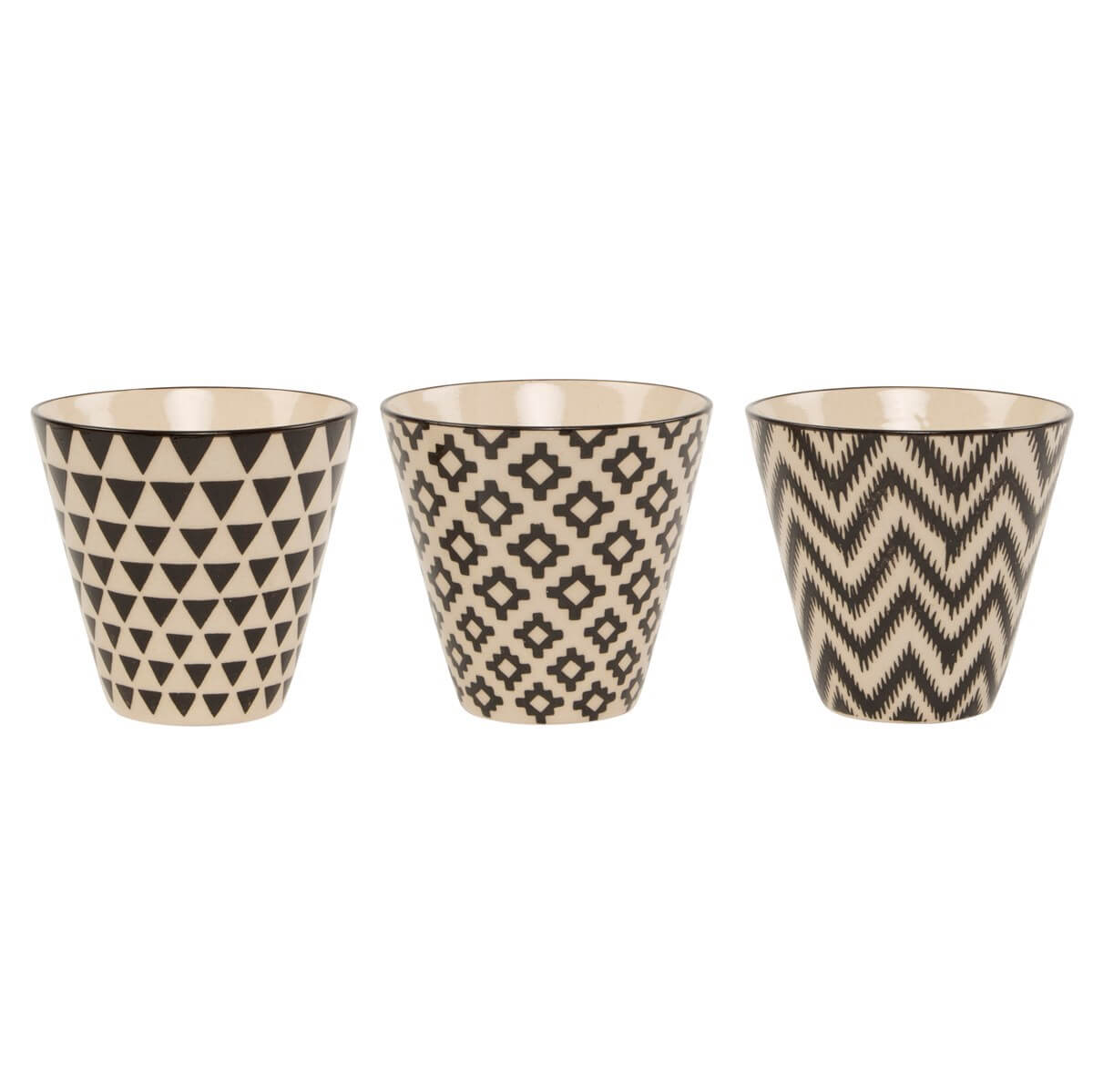 Sass & Belle Mini Black Geo Planters