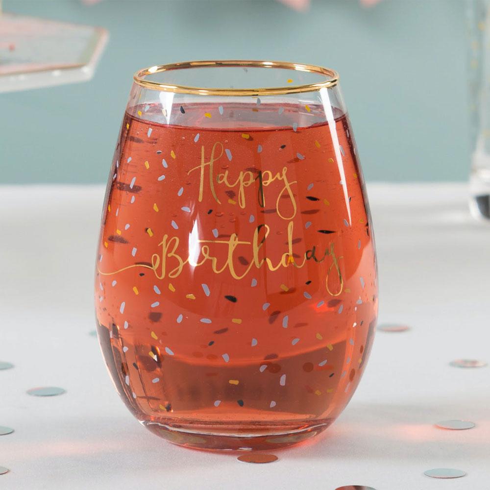 Creative Tops - Creative Tops Ava &amp; I Birthday Stemless Wine Glass - Barware - mzube - 5226395