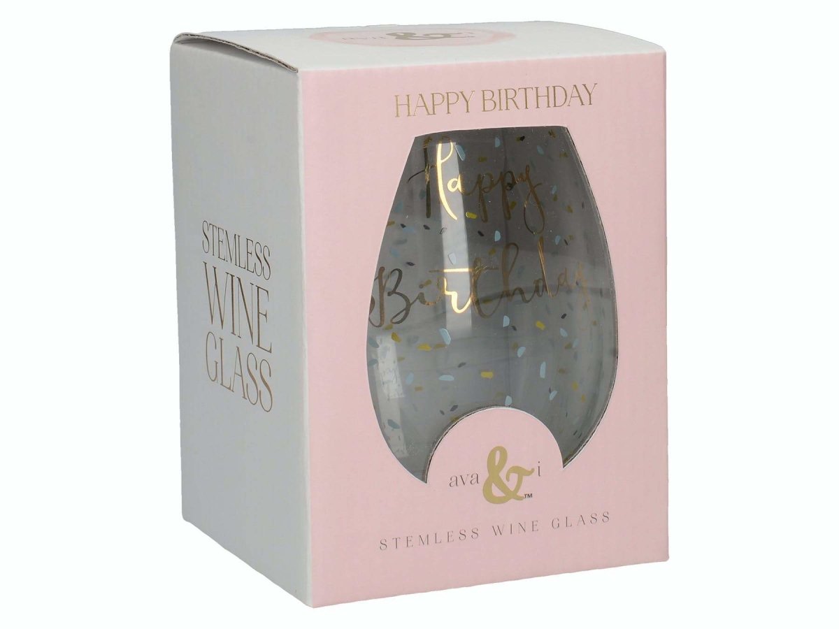 Creative Tops - Creative Tops Ava & I Birthday Stemless Wine Glass - Barware - mzube - 5226395