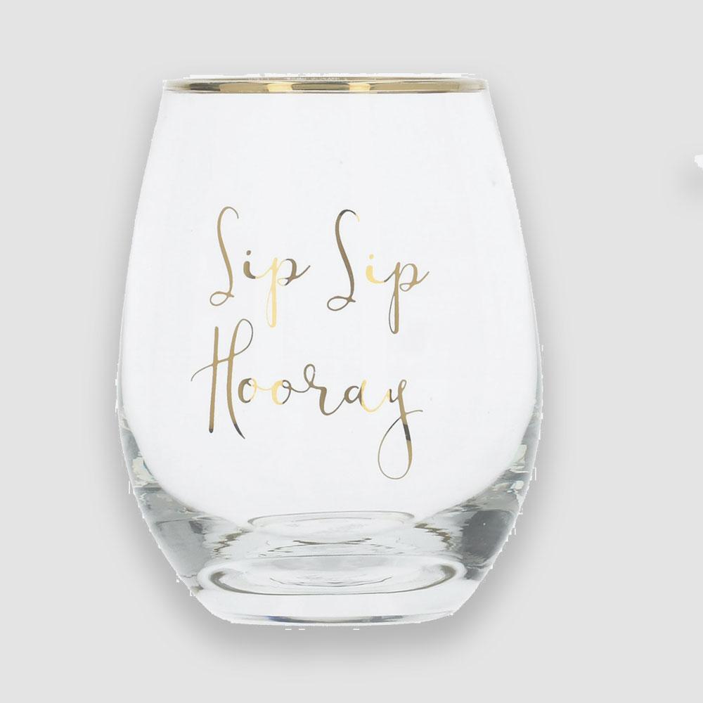 Creative Tops - Creative Tops Ava & I Stemless Wine Glass - Sip Sip Horray - Barware - mzube - 5213695