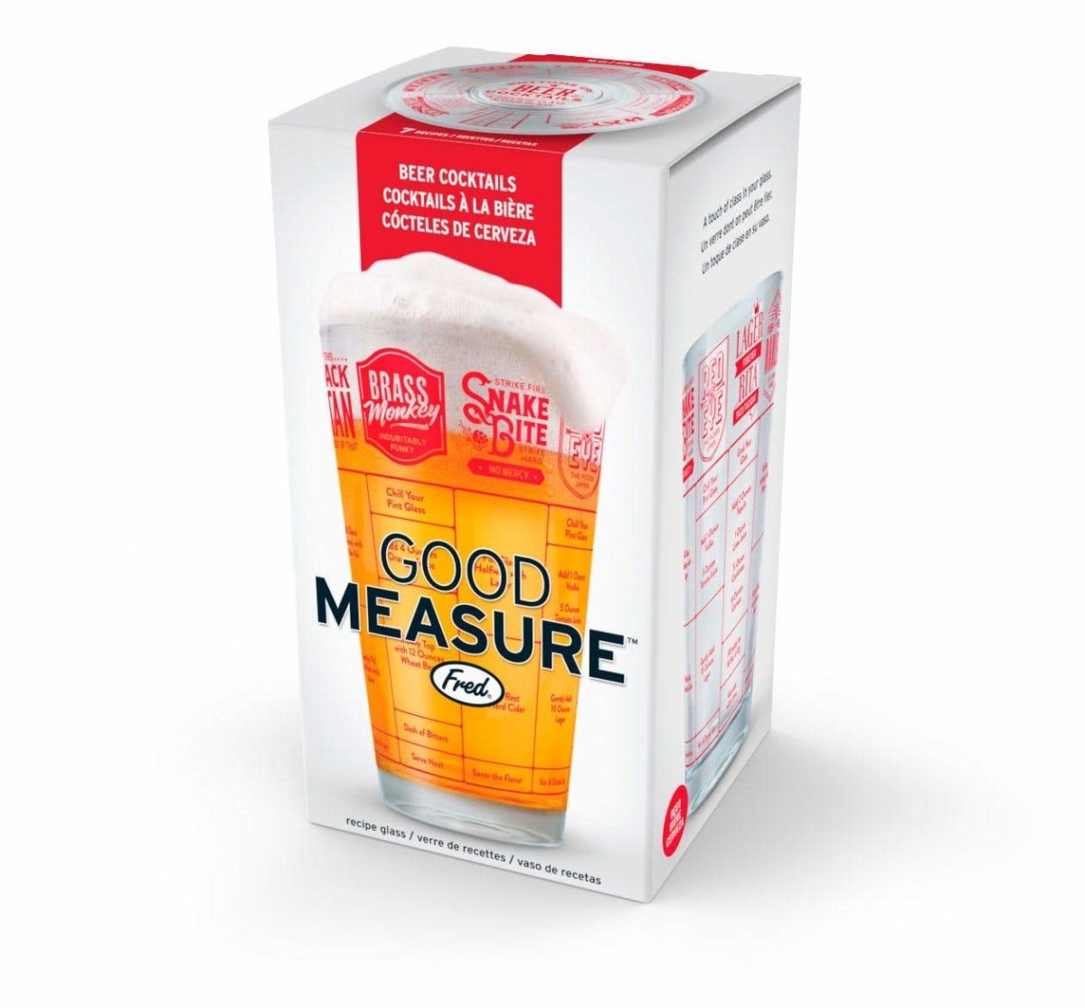 Fred - Fred Good Measure Beer Recipe Glass - Barware - mzube - FRED-GM-BEER