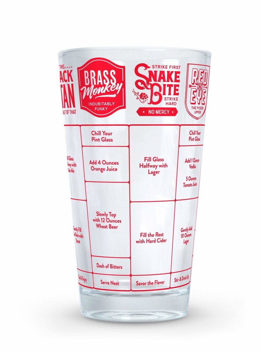 Fred - Fred Good Measure Beer Recipe Glass - Barware - mzube - FRED-GM-BEER