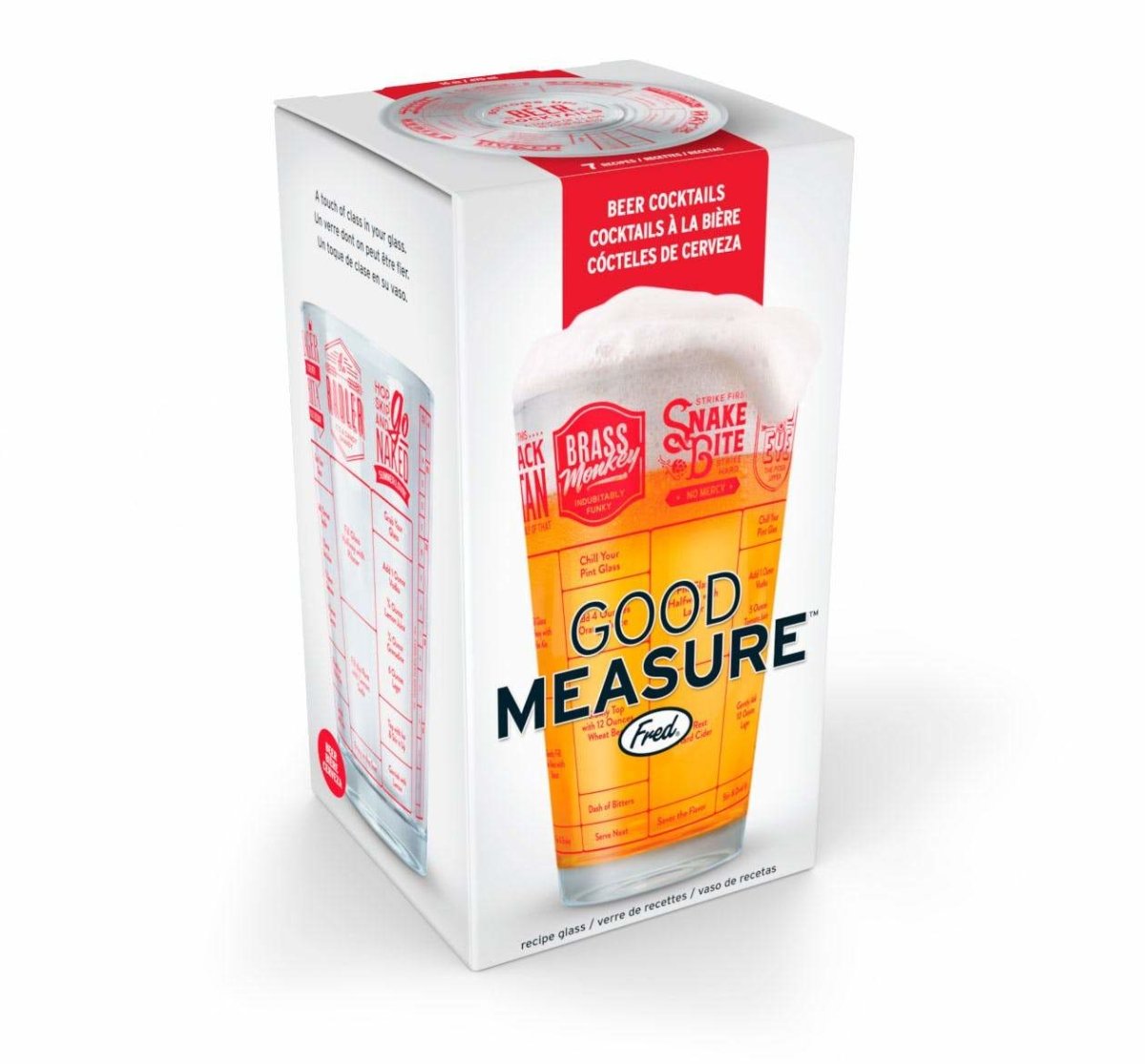 Fred - Fred Good Measure Beer Recipe Glass - Barware - mzube - FRED-GM-BEER
