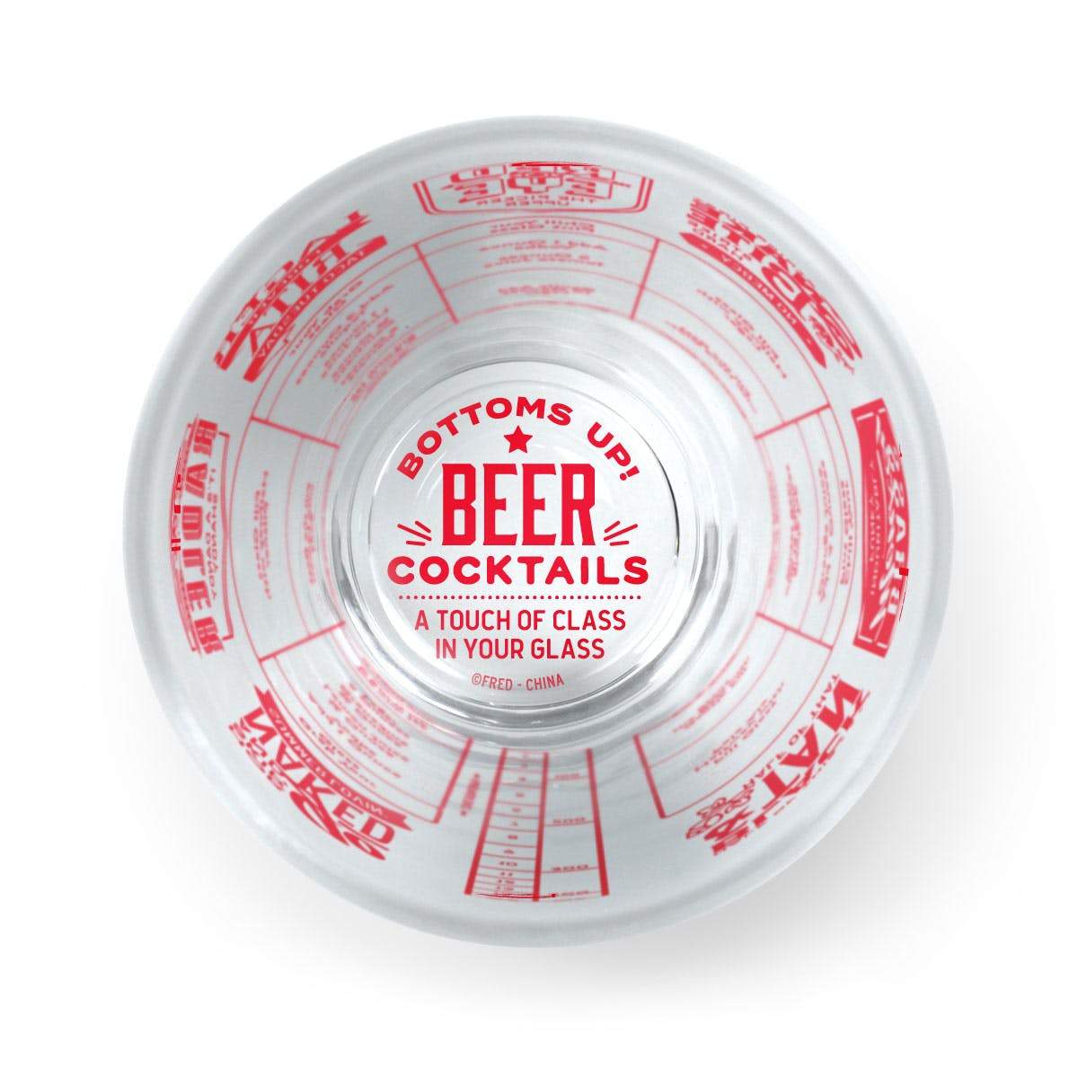 Fred - Fred Good Measure Beer Recipe Glass - Barware - mzube - FRED-GM-BEER