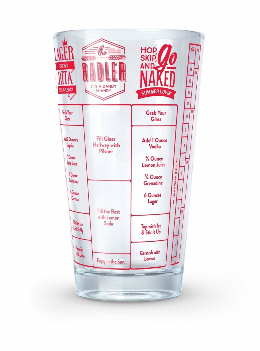 Fred - Fred Good Measure Beer Recipe Glass - Barware - mzube - FRED-GM-BEER