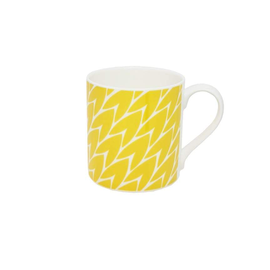 Laura Jackson - Laura Jackson Leaf Large Mug Yellow - Mugs - mzube - LMLGYE02