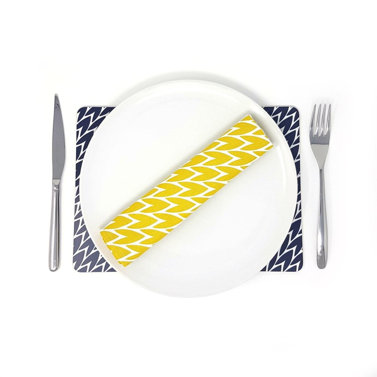 Laura Jackson - Laura Jackson Leaf Placemats Dark Blue - Set Of 4 - Serveware - mzube - LPLDB01