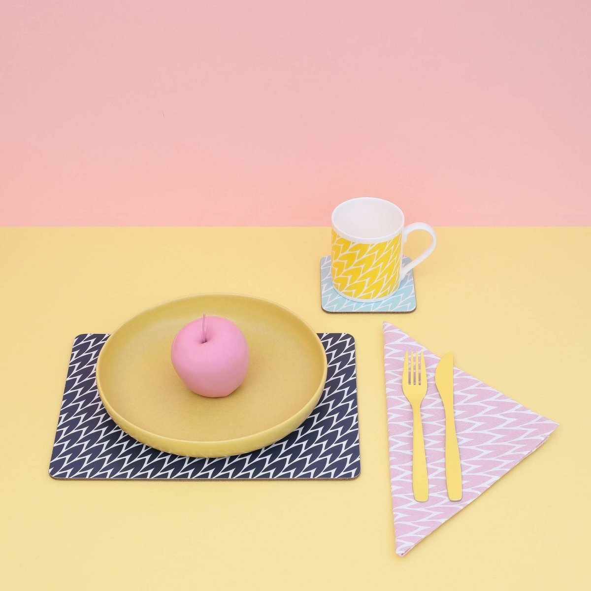 Laura Jackson - Laura Jackson Leaf Placemats Pink - Set Of 4 - Serveware - mzube - LPLPI04