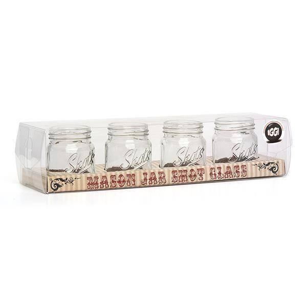 Iggi - Mason Jar Shot Glass - Set of 4 - Barware - mzube -