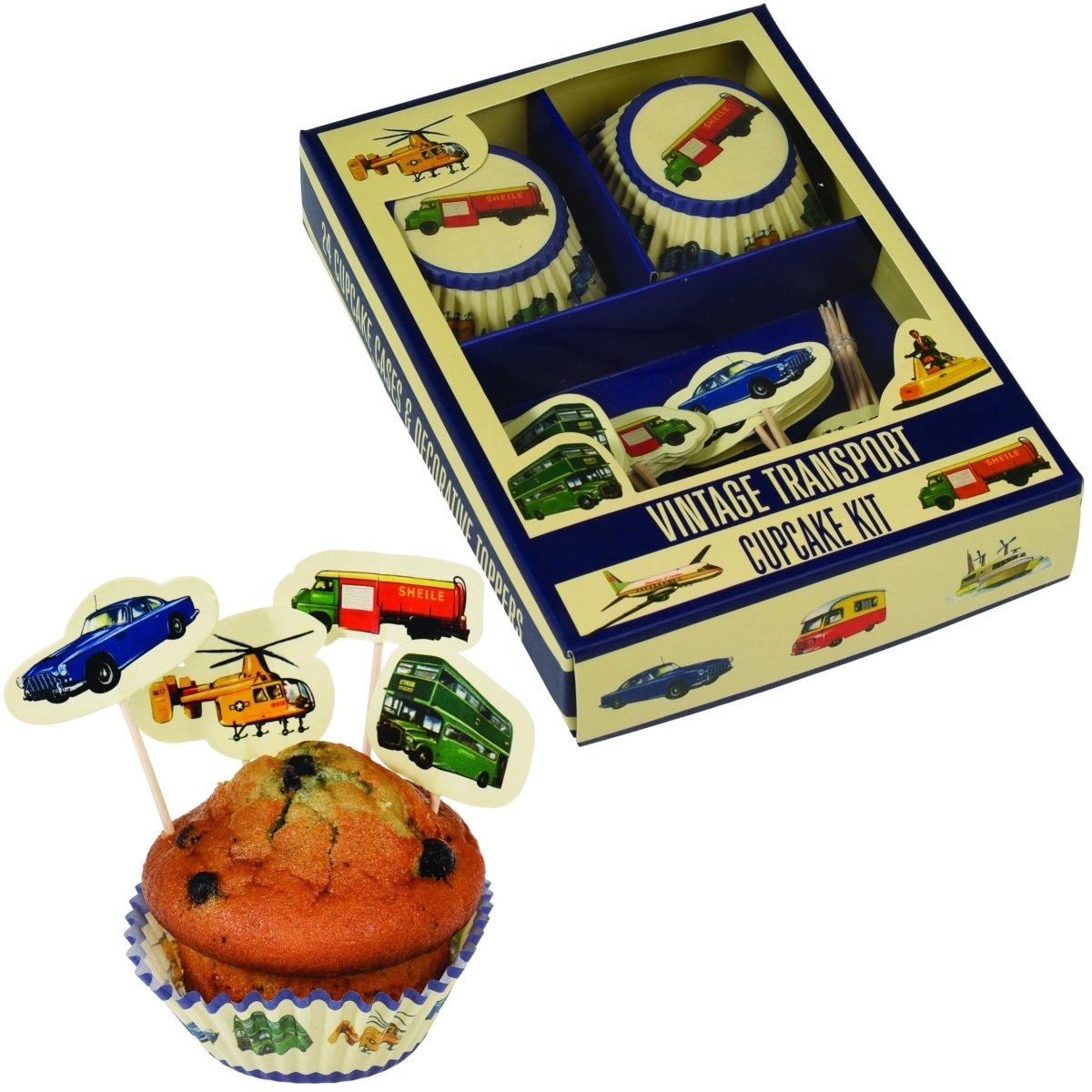 Vintage Transport Cupcake Kit