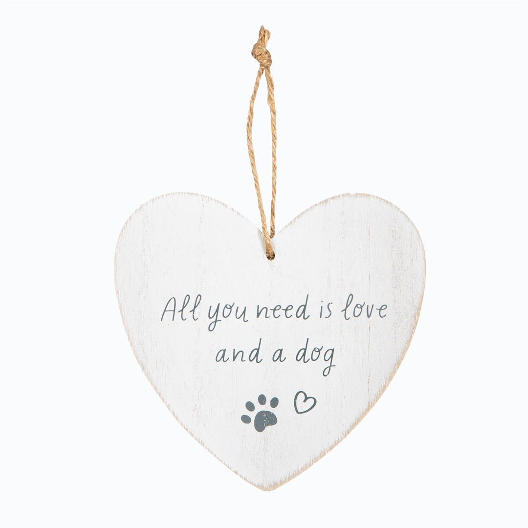 Sass And Belle All You Need Is Love And A Dog Heart Plaque