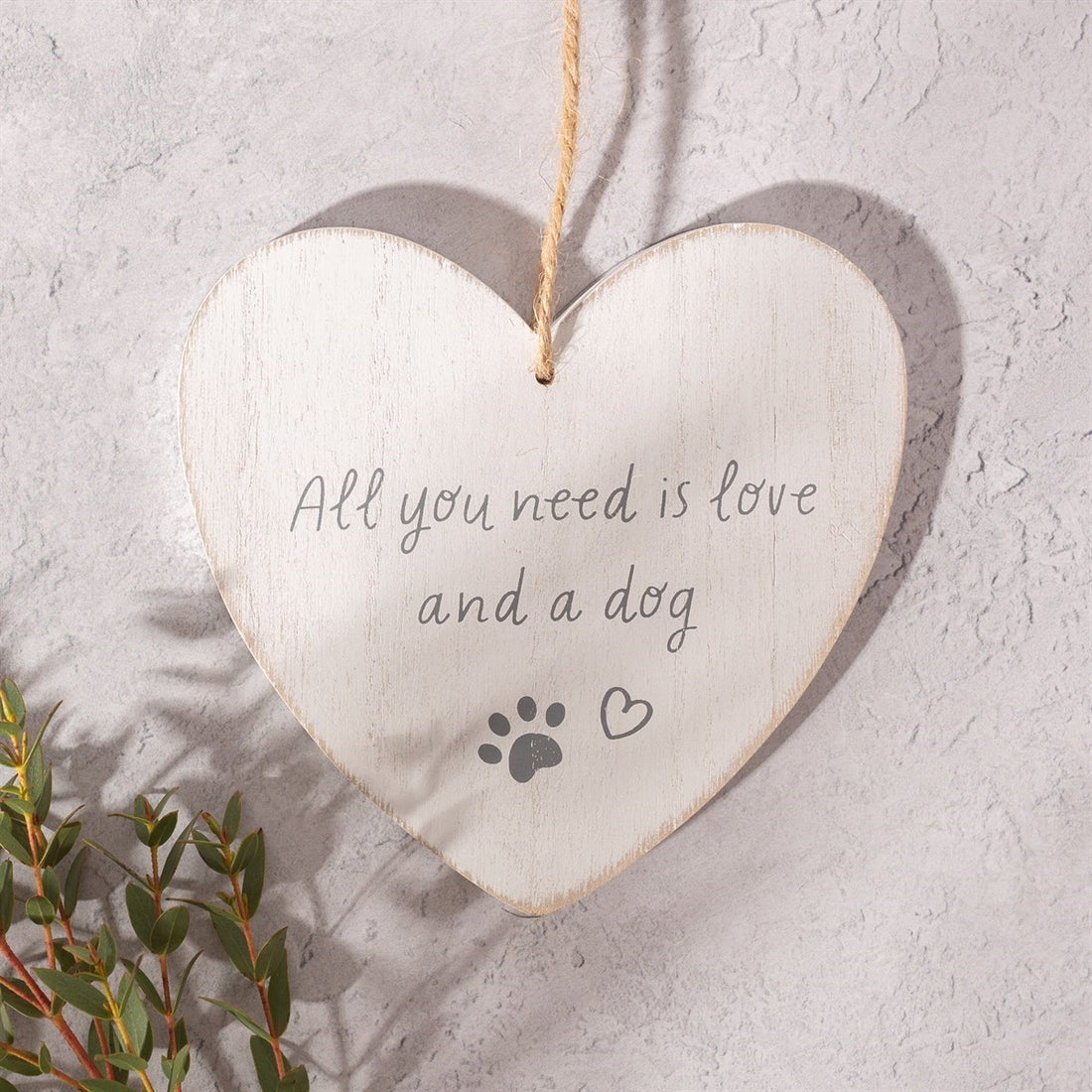 Sass And Belle All You Need Is Love And A Dog Heart Plaque