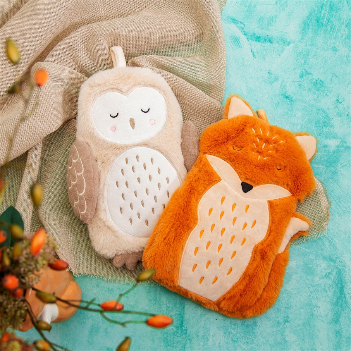 Cosy Finley Fox Hot Water Bottle For Winter Snuggles