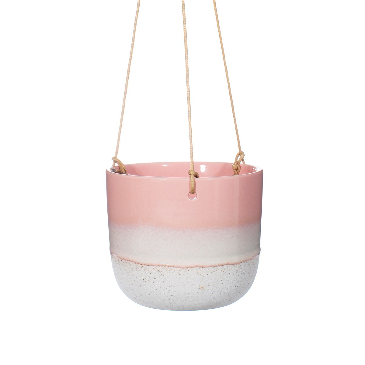 Mojave Glaze Pink Hanging Planter