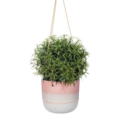 Mojave Glaze Pink Hanging Planter