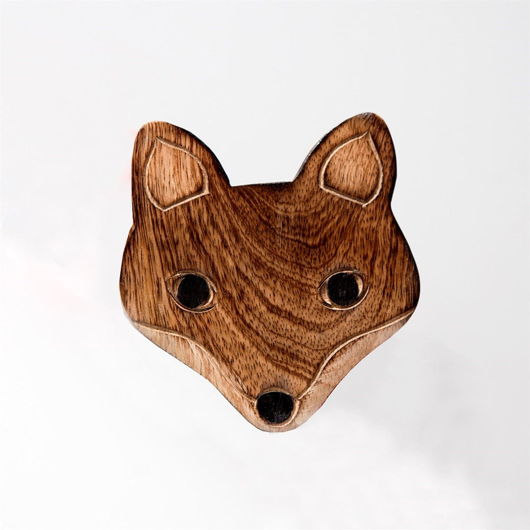Wooden Brown Fox Coasters - Set Of 6
