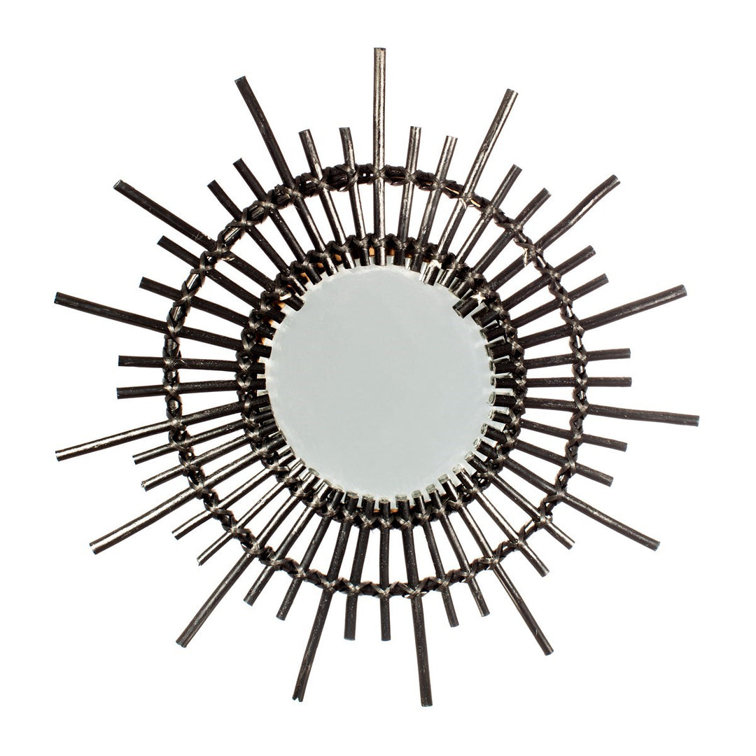 Sass And Belle Black Rattan Starburst Mirror