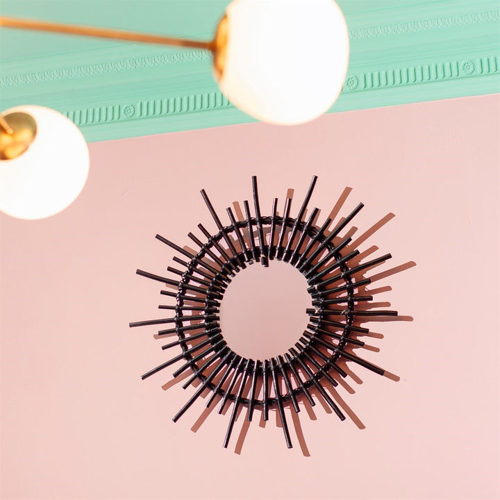 Sass And Belle Black Rattan Starburst Mirror