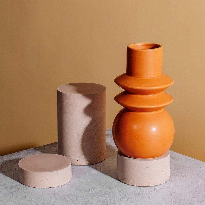 Sass And Belle Terracotta Angled Totem Vase
