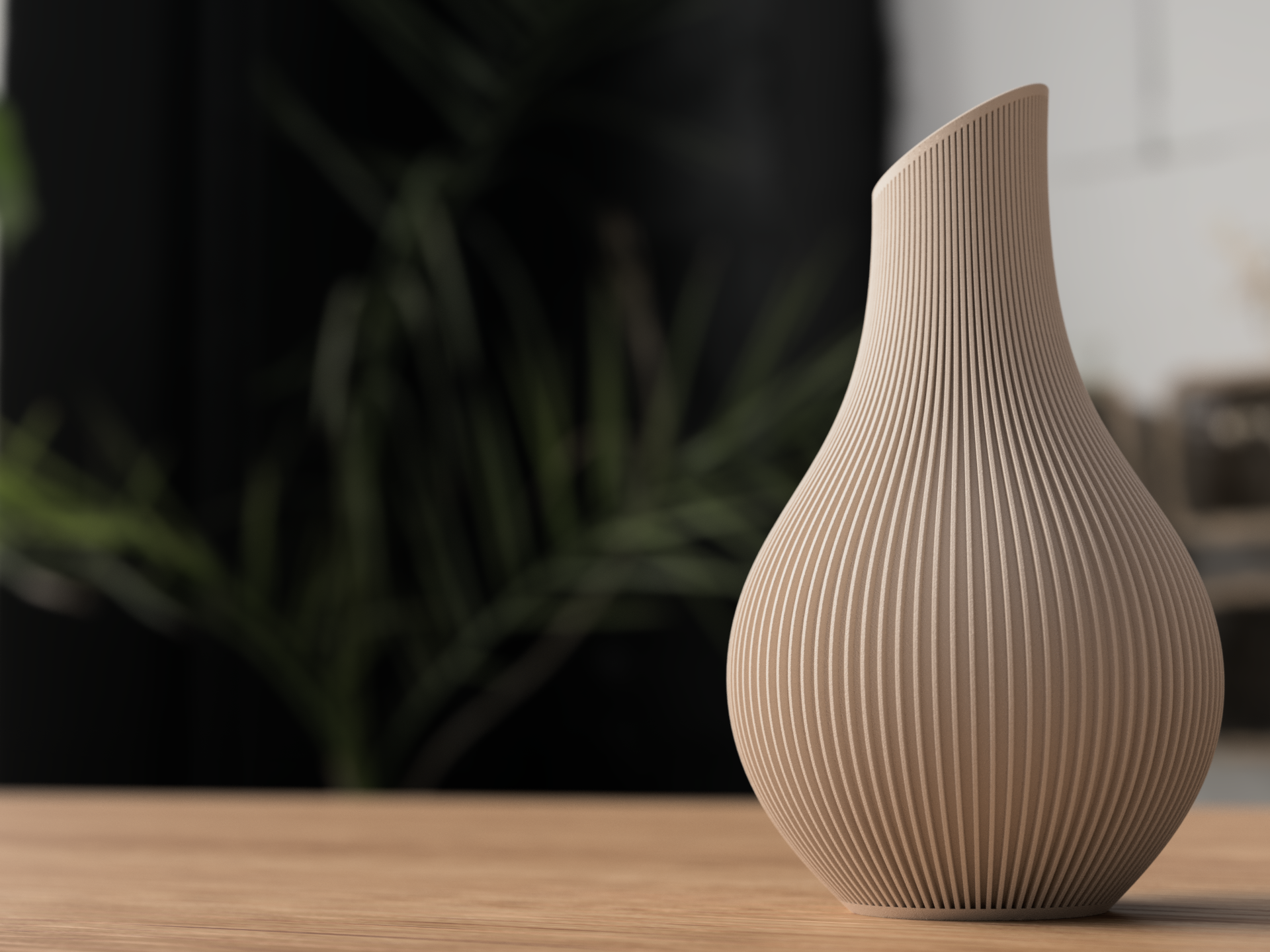 Shizu Japandi Vase Homeware With Subtle Ribbed Detailing