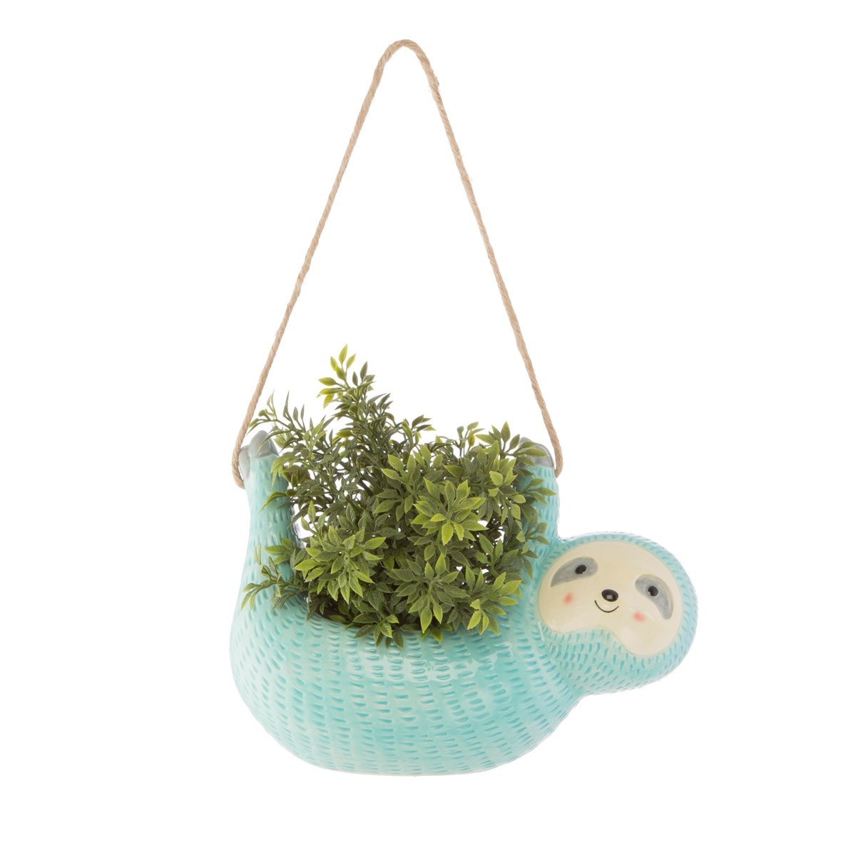 Blue Seymour Sloth Hanging Planter Dolomite For Small Plants