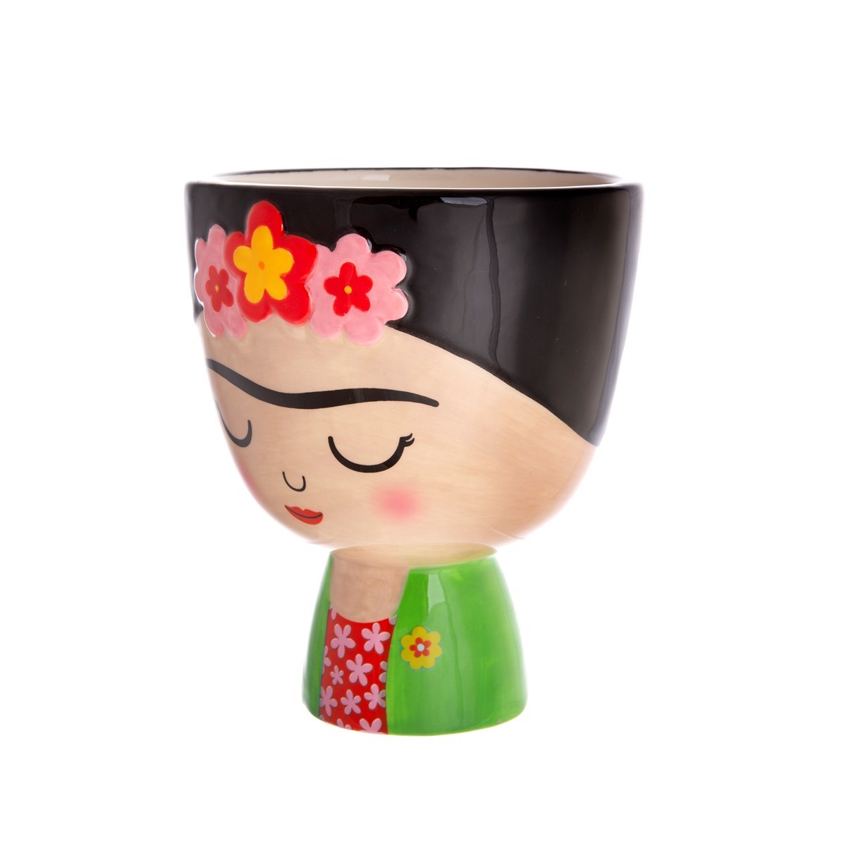 Frida Kahlo Planter Red Mexican Inspired Cactus And Succulent Holder