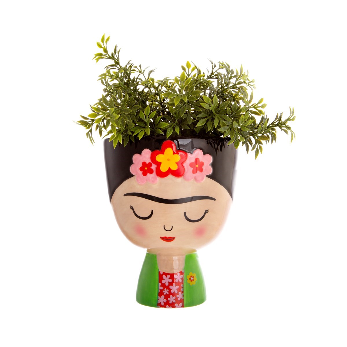 Frida Kahlo Planter Red Mexican Inspired Cactus And Succulent Holder