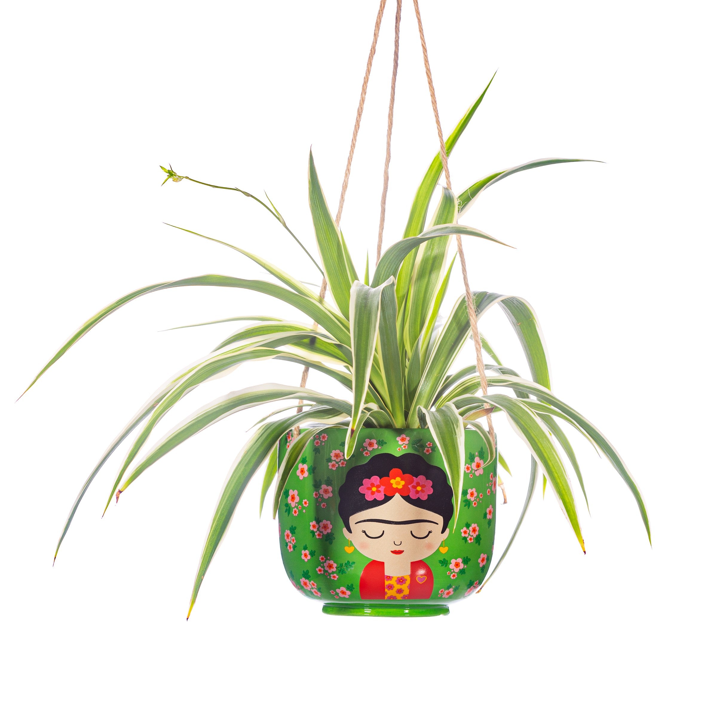Floral Frida Ceramic Hanging Planter For Indoor Gardens