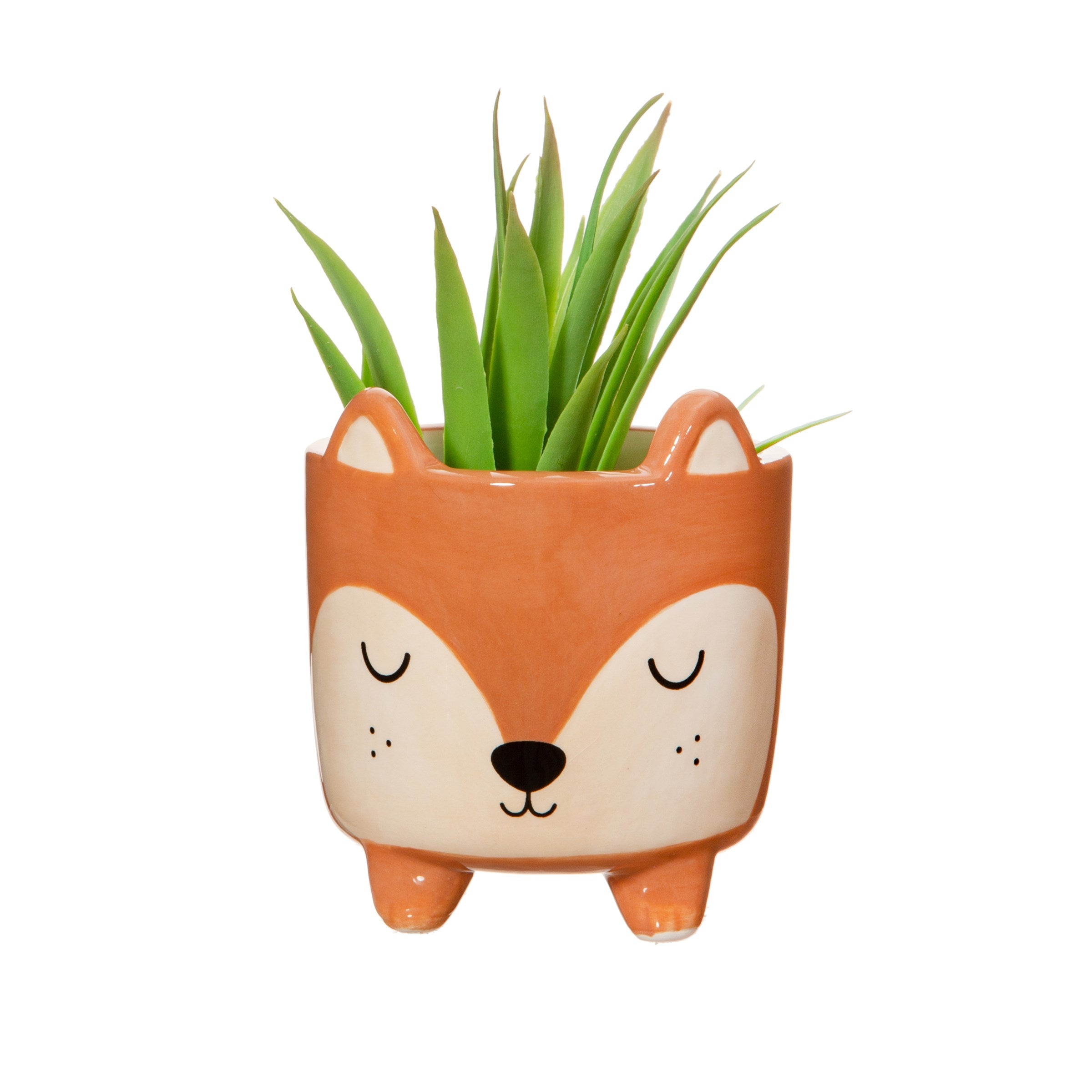 Mini Fox Planter On Legs Ceramic Plant Pot For Cacti