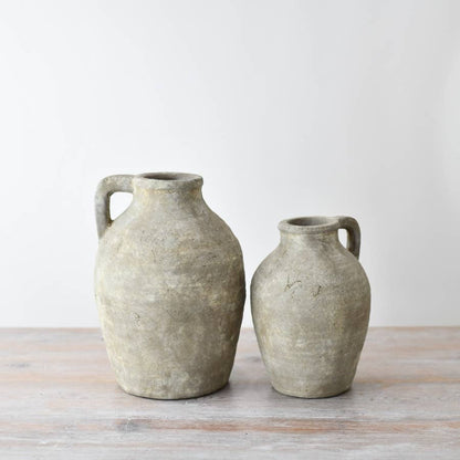 Medium Sabrina Jug Vase displayed beside a smaller coordinating vase