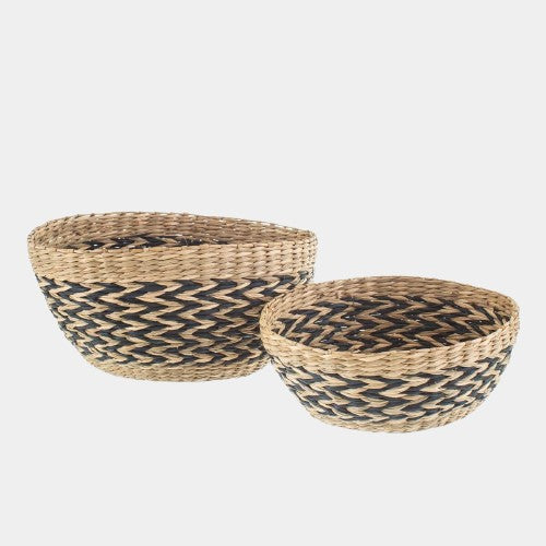Sass And Belle Black Chevron Seagrass Decorative Bowls