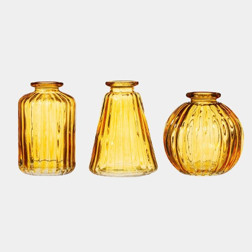 Sass &amp; Belle Mini Yellow Glass Bud Vases