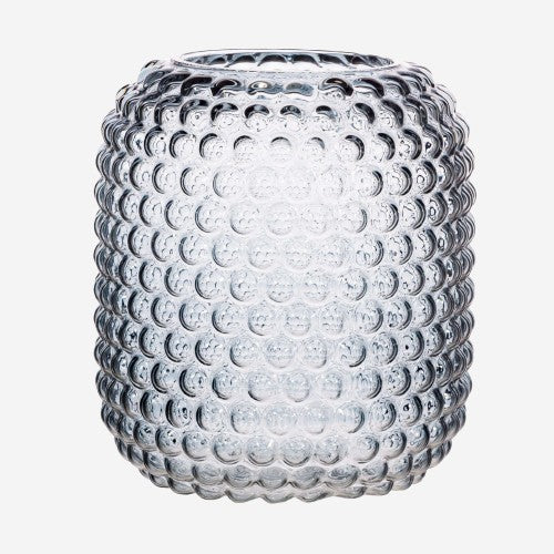Sass And Belle Grey Glass Bobble Vase 16 x 16 x 20 Cm Boho Home Decor