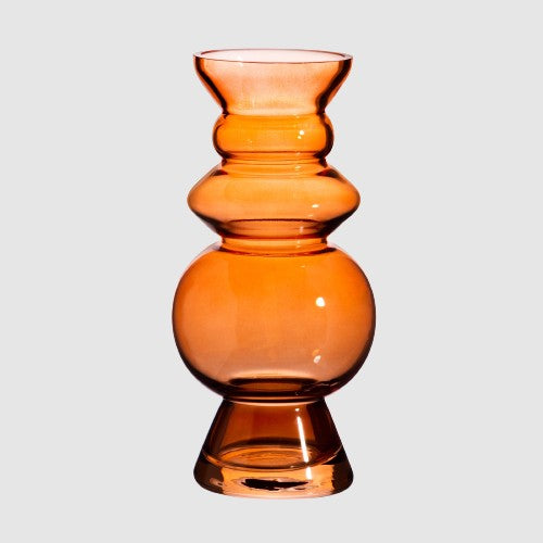 Sass & Belle Selina Glass Vase in Dark Amber
