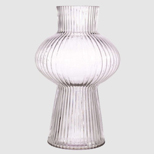 Sass & Belle Large Shapely Fluted Glass Vase
